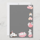 kat baby meisje verjaardagsuitnodiging kaart (Achterkant)