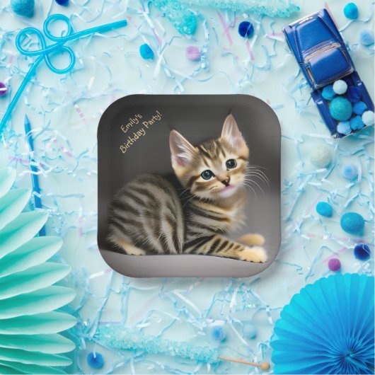 Kat-baby Papieren Bordje (Feest)
