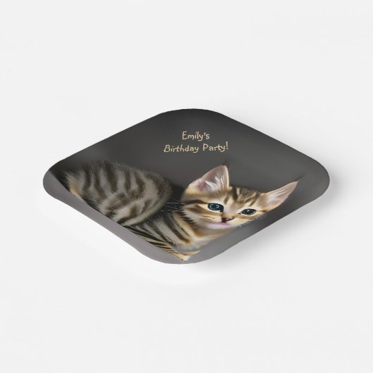 Kat-baby Papieren Bordje (Gebogen)