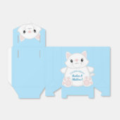 Kat Baby shower Kat blauw Bedankdoosjes (Uitgevouwen)