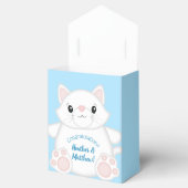Kat Baby shower Kat blauw Bedankdoosjes (Geopend)