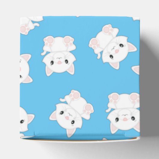 Kat Baby shower Kat blauw Bedankdoosjes (Bovenkant)