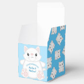 Kat Baby shower Kat blauw Bedankdoosjes (Geopend)