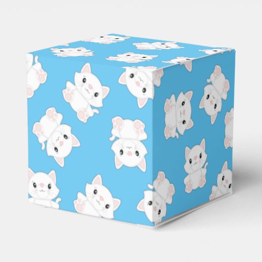 Kat Baby shower Kat blauw Bedankdoosjes (Achterkant)