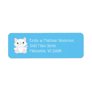 Kat Baby shower Kat blauw Etiket