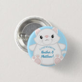 Kat Baby shower Kat blauw Ronde Button 3,2 Cm (Voorkant /achterkant)