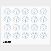 Kat Baby shower Kat blauw Ronde Sticker (Vel)