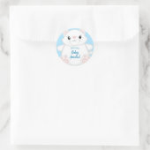 Kat Baby shower Kat blauw Ronde Sticker (Tas)