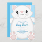 Kat Baby shower Kat Blue Boy Kaart (Voorkant / Achterkant)