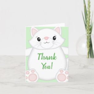 Kat Baby shower Kat Groen Bedankkaart