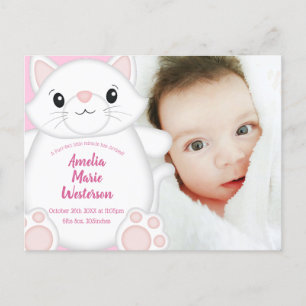 Kat Baby shower Kat Roze Briefkaart