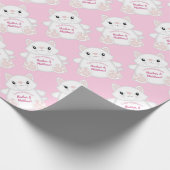 Kat Baby shower Kat Roze Cadeaupapier (Hoek)