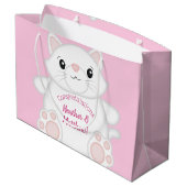 Kat Baby shower Kat Roze Groot Cadeauzakje (Achterkant Gekanteld)