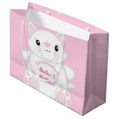 Kat Baby shower Kat Roze Groot Cadeauzakje (Voorkant Gekanteld)