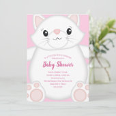 Kat Baby shower Kat Roze Kaart (Staand voorkant)