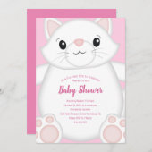 Kat Baby shower Kat Roze Kaart (Voorkant / Achterkant)