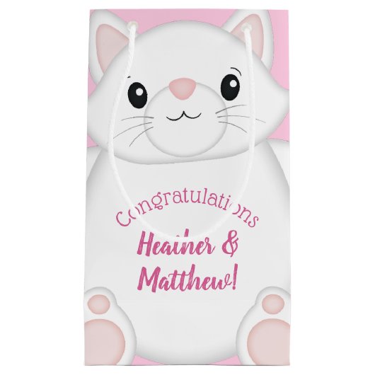 Kat Baby shower Kat Roze Klein Cadeauzakje (Voorkant)