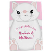 Kat Baby shower Kat Roze Medium Cadeauzakje (Voorkant)