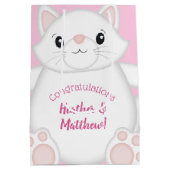 Kat Baby shower Kat Roze Medium Cadeauzakje (Achterkant)