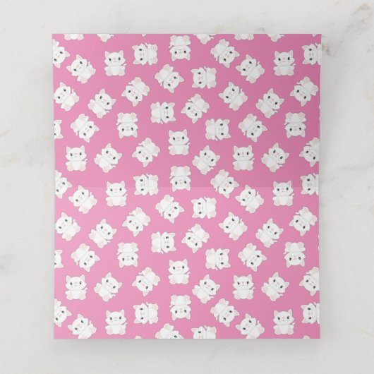 Kat Baby shower Kat Roze Plaatskaartje (Binnenkant ongevouwen)