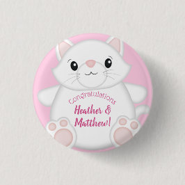 Kat Baby shower Kat Roze Ronde Button 3,2 Cm