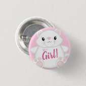 Kat Baby shower Kat Roze Ronde Button 3,2 Cm (Voorkant /achterkant)