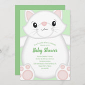 Kat Baby Shower Kitty Groen Kaart (Voorkant / Achterkant)