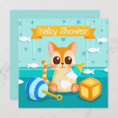 Kat Baby shower Uitnodiging (Voorkant / Achterkant)
