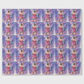 Kat Bachelorette-feest in roze thema Cadeaupapier (Vlak)