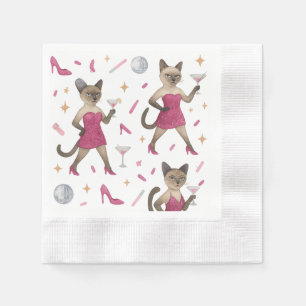 Kat Bachelorette Part vrouw Meisje Lady cat lovers Servet