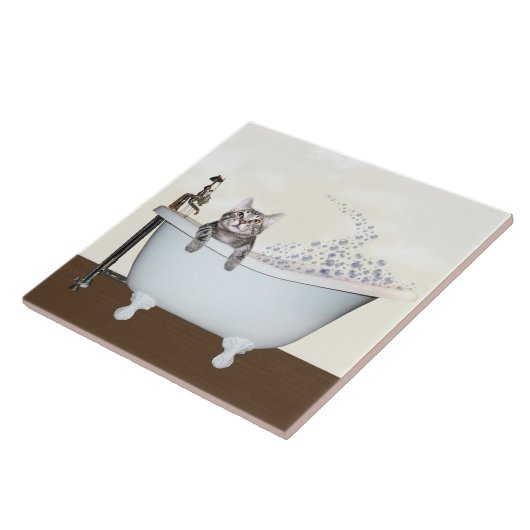 Kat badtijd tegeltje (Zijkant)