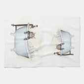 Kat badtijd theedoek (Horizontaal)