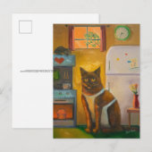 Kat Bakken Muffin in Cottage Keuken Briefkaart (Voorkant / Achterkant)