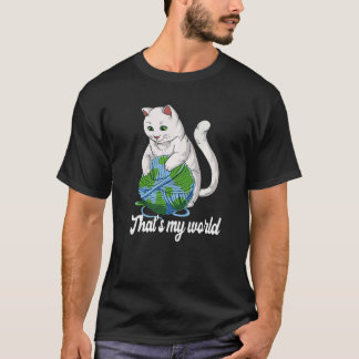 Kat Bal Wol Aarde Breiwereld voor Breiers T-shirt