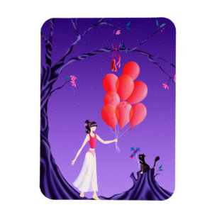 Kat & Ballerina bij Midnight Tree Magneet
