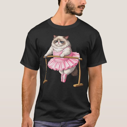 Kat Ballet Ballerina Danser T-shirt (Voorkant)