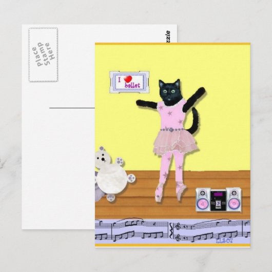 Kat ballet Briefkaarten (Voorkant / Achterkant)