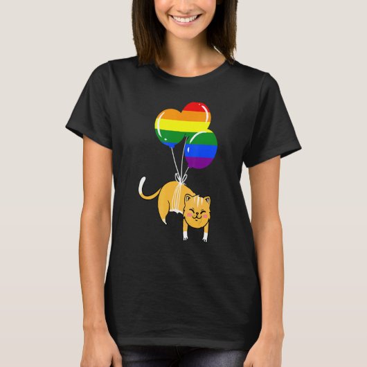 Kat Ballon Gay Pride T-shirt (Voorkant)