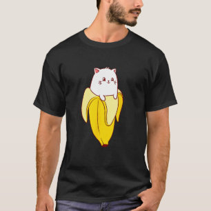 Kat Banaan Kitten Liefhebber Grappig Neko Huisdier T-shirt
