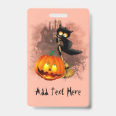 Kat Bang Door Pompoen Fun Halloween Karakter Badge (Achterkant)