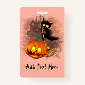 Kat Bang Door Pompoen Fun Halloween Karakter Badge (Achterkant)