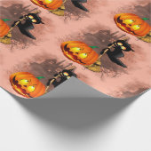 Kat Bang Door Pompoen Fun Halloween Karakter Cadeaupapier (Hoek)