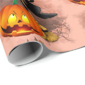 Kat Bang Door Pompoen Fun Halloween Karakter Cadeaupapier (Rol Hoek)