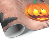 Kat Bang Door Pompoen Fun Halloween Karakter Cadeaupapier (Rol Hoek)