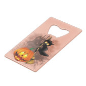 Kat Bang Door Pompoen Fun Halloween Karakter Creditkaart Flessenopener (Voorkant Gekanteld)