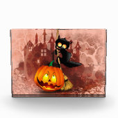 Kat Bang Door Pompoen Fun Halloween Karakter Fotoblokken (Voorkant)