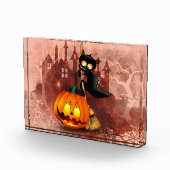 Kat Bang Door Pompoen Fun Halloween Karakter Fotoblokken (Rechts)