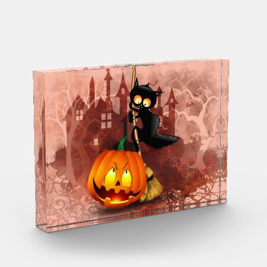 Kat Bang Door Pompoen Fun Halloween Karakter Fotoblokken (Links)