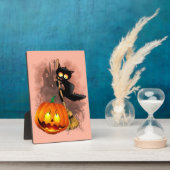 Kat Bang Door Pompoen Fun Halloween Karakter Fotoplaat (Zijkant)