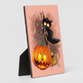 Kat Bang Door Pompoen Fun Halloween Karakter Fotoplaat (Zijkant)